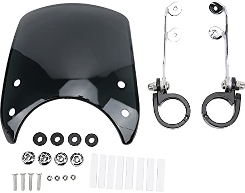 Tnfeeon Option de Flexion du Vent de Moto Réglable, Matériau Acrylique Robuste, Installation Facile, Adaptée aux Modèles XL, Style Rétro Unique (BLACK)