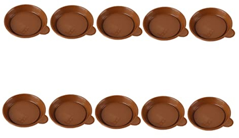 Toyvian Sottovasi per Vasi di Piante Grasse in Plastica Manico, Diametro 6,8 Cm, Set da 10 Pezzi per Balcone e Giardino, Vassoio per Piccoli Vasi Bordo Largo e Fessura Anti-trabocco