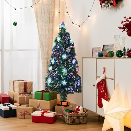 LEADZM Mini Sapin de Noël avec Accessoires décoratifs - Sapin Artificiel pour décoration de Noël 90 cm, Christmas Tree, 90cm-Sept Couleurs changeantes