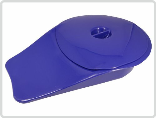 Stechbecken Bettpfanne Kunststoff mit Deckel oval angeschrägt blau