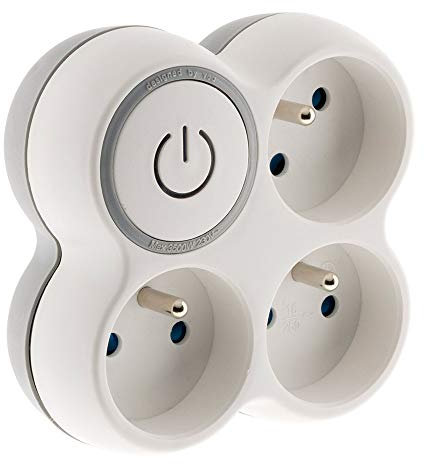 Triplite 16A façade + interrupteur gris/blanc