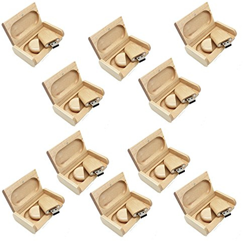 10 Pezzi USB 3.0 PenDrive da 32GB Acero Naturale con le Scatole Regalo Chiavette USB 3.0 32G