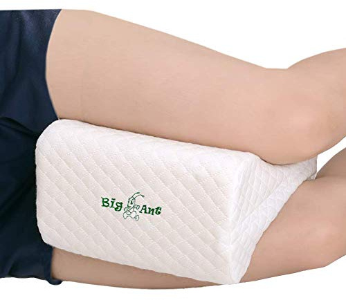 Big Ant Knee Pillow Orthopedic Leg Pillow Designed for Side Sleepers, Leg, Pregnancy, Back, Hip Pain Relief - Comfortable Memory Foam Knee Support Pillow with Breathable Washable Cover