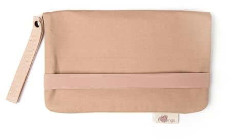 Tiny Blessings Windeltasche – Wickeltasche für unterwegs, Extra Starkes Verschlussband, Schlaufe zum Tragen/Hängen, Abwaschbar & mit viel Platz, Baby Diaper Organizer, Babyshower-Geschenk (Beige)