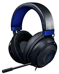 Razer Kraken pour Console - Casque Gaming Filaire pour Console (Haut-parleurs de 50mm, Coussinets en Gel, Microphone Rétractable Unidirectionnel, Multiplateforme) Noir-Bleu