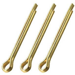 sourcing map Splinte, 4 mm x 40 mm, massives Messing, goldfarben, 3 Stück