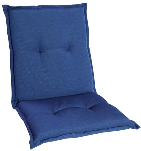 Homeoutfit24 Gartenstuhlauflagen Niedriglehner – 2er Set – Komfort-Polster 6,5 cm – Oeko-TEX Zertifiziert – pflegeleicht – Blau – Made in EU