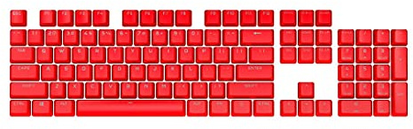 Corsair PBT Double-Shot PRO Keycap Mod Kit – Double-Shot PBT Keycaps – Origin Red – Standard Bottom Row – Textured Surface – 1.5mm-Thick Walls – O-Ring Dampeners