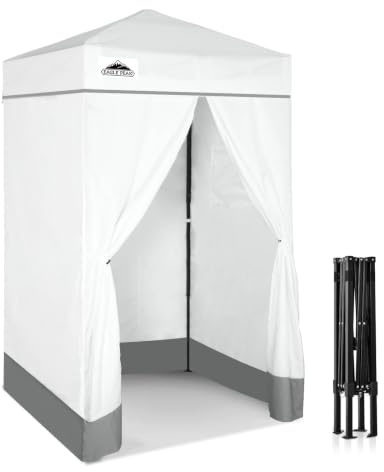 EAGLE PEAK Flex Ultra Compact 4x4 Pop-up Canopy, Sun Shelter, Changing Room, Portable Privacy Canopy Cabana for Pool, Fashion Photoshoots, or Camping, White