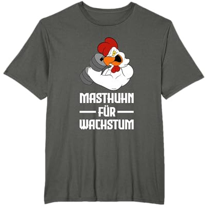 Fitness, Kraftsport & Eiweiß Bekleidung Huhn für Wachstum Fitness Bodybuilding T-Shirt Schwarz Klein
