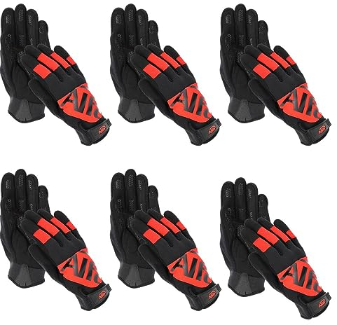 Mechaniker-Handschuh GEL GRIP 6 Paar - Größe 9/L - robuste griffige Arbeitshandschuhe, ergonomisch mit Klettverschluss