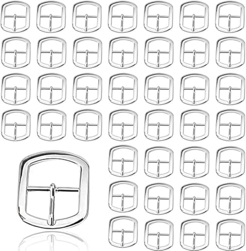 STOUCLA Gürtelschnalle Schnalle,Metall Rollschnallen,für Gurt Band Geldbörse DIY Zubehör,40er Set,Silber