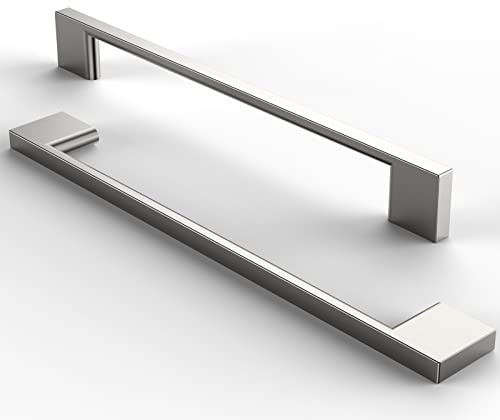 Furniware 10 Stück Möbelgriffe Schrankgriffe Küchengriffe Griffe Möbel Schubladengriffe Griffe für Küchenschränke Schränke Möbelgriffe Schubladengriffe 192mm Lochabstand Gebürstetes Satin-Nickel