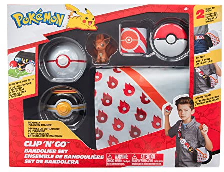 Pokémon PKW2713 - Bandolier Set - Premierball, Luxusball & Vulpix, offizielles Set mit Figur