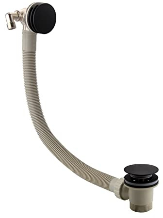 Black Sandy Beach Tap Filler Overflow & Pop-Up Waste - Black Bath Waste & Overflow Kit