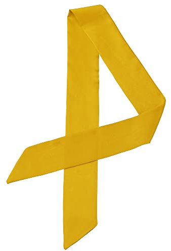 Allegra K Damen Dünner Schal einfarbig reine lange Schals Halstuch Gelb 90 * 5cm/35.43 * 1.97 inches(L*W)