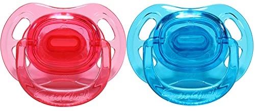CutiePlusU Großer Kristall Saugerschild Schnuller in Erwachsenengröße-Großes Schild Rose Blau 2 Pack