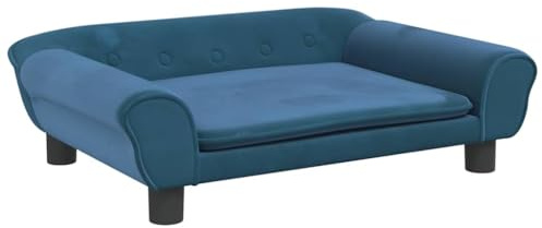 vidaXL Lettino per Cani Blu 70x48x22 cm in Velluto, Letto per Cani, Divano per Cani, divanetto per Cani, Letti per Cani, Divano per Animali Domestici