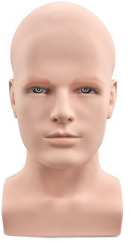 Tcwuzick Professioneller Mannequinkopf für Herren, für Perücken, Hüte, Kopfhörer, Masken, Sonnenbrillen, Schmuck (Gelb)