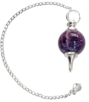 BIANMTSW Pendule d'urine Verte, Boule d'urine Verte Naturelle, Pendule en Pierre, Cristal de sourcier for la radiesthésie Collections de la Maison (Color : Amethyst)