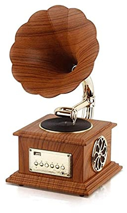 ROLTIN Tourne-Disque avec Haut-Parleur à klaxon, Mini Gramophone prenant en Charge la Lecture Bluetooth, Classique européen, décoration nostalgique de la Maison, enregistreur de Gramophone