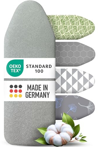 arteneur - Made in Germany strykbrädsöverdrag 140 x 40 | Värmereflekterande | elastiskt band | OEKOTEX100 | 5 storlekar | strykbrädsöverdrag för ångstrykjärn | strykbrädsöverdrag XL silver