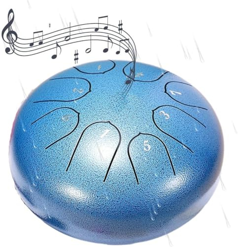 Bezaubernde Gartenrhythmen: Regentrommel for draußen – Bringen Sie mit unseren hochwertig gefertigten Steel Tongue Drums faszinierende Melodien in Ihren Garten.(Blue)