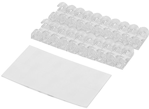 ANKROYU 20 Stück 3 Farben Kabel-Clip, ABS-Kabelhalter, Kabel-Clip-Organizer, selbstklebende Kabel-Management-Klemme für Büro-Außenszenen (Transparent)