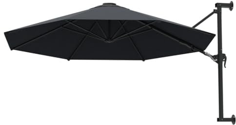 Hovothy Gartenschirm Wand-Sonnenschirm Hochwertigen Marktschirm Parasol Terrassenschirm Strandschirm UV-beständigem Schirmdach Stilvollen und Praktischen Design Anthrazit 300x300x131 cm