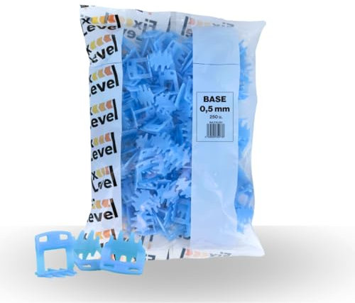 Pezzi Sistema Di Cunei Per Piastrelle - Fix Level - Pezzi Di Morsetto Distanziatori Da 0,5mm - Piastrelle da Parete e da Pavimento - Sistema di livellamento per piastrelle 250pz (0,5 mm)