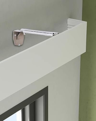 ENHEN Vorhangschiene 10,5cm Höhe, Nur Vorhang-Dekor-Volant – Wandmontage, Weißer Verdunkelungsvorhang, Querbehang-Paneelkasten, Gesims-Raumteilerbrett – 1 2 3 4 5 6 7 8m Länge(465cm/183.1in/15.3ft)