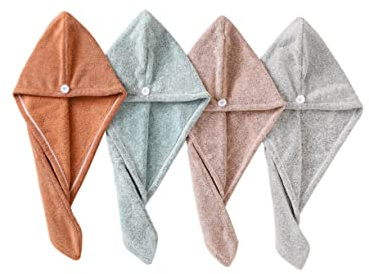 Schnelltrocknende Haarkappe aus Bambus für Damen und Herren | Verdickt, Super Saugfähig, für Zuhause und Reisen, Leichtes Modell aus Plüsch und Polyester