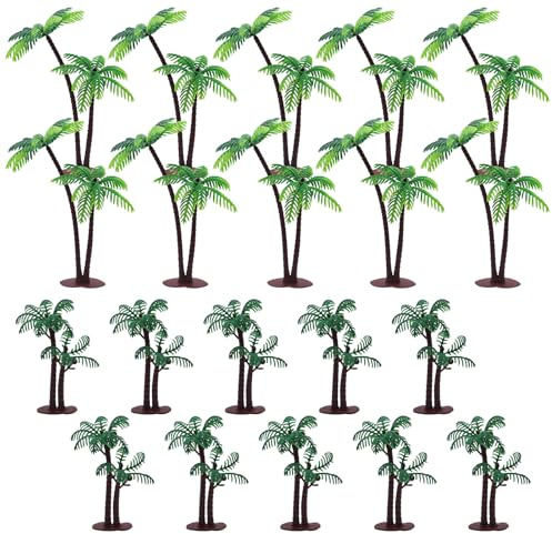 CONNECTION 20 Stück Miniatur Palme Modell Coconut Palmen Deko 14/8.5 cm
