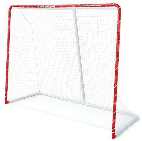Ace Hockey Metal Street Hockey Goal – 54 x 44 Heavy-Duty Steel Frame with Net – Outdoor Hockey Net for Youth & Adults – Ball, Roller & DEK Hockey Practice Goal – Easy Assembly