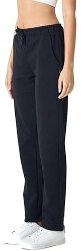 COMEOR Jogginghose Damen-Baumwolle Sporthose Lang - Sweatpants Frauen Freizeithose - Lockere Laufhosen Jogger - High Waist Trainingshose Geradem Bein Hose mit elastischem Bund und Taschen Yogahose