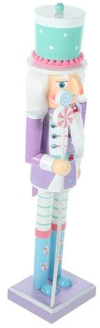 Zerodeko Figurine Casse-Noisette Violet Décoration Noël Festive Soldat Sculpté pour Étagère et Bureau