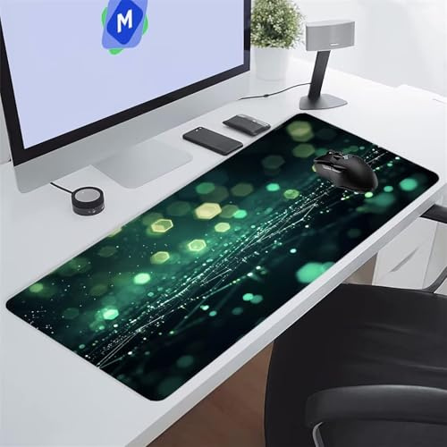 Tappetino Mouse XXL Gaming 1200x600x2 mm Geometria Verde Tappetino per Mouse Grande Cuscinetto per Tastiera Grande da Scrivania Gaming Mousepad Lavabile per Ufficio e casa