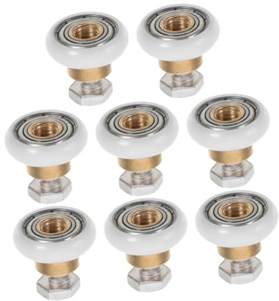 Toddmomy Juego De Rodillos Para Mampara De Ducha Corrediza, Ruedas De 20mm De Diámetro, Material Resistente y Anillo De Sellado, Kit De Reemplazo Para Puertas De Baño, 8 Piezas