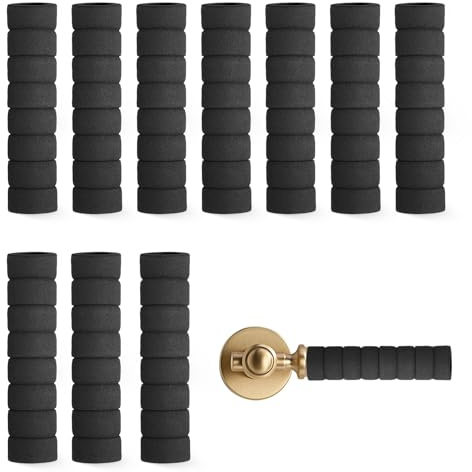 MDPUTY 10 Stück Türklinkenpuffer Schwarz, Soft Foam Türgriff Schutz Wandschutz Türklinke für Fixing Door Türgriffabdeckung Antistatische Türklinkenpuffer Elastic Chutzhülle Sicherheits