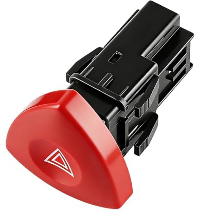 Interruptor Luz Advertencia Peligro 8200442724, Compatibile con Renault | Compatibile con Renault Espace MK4 Laguna MK2 Trafic Vel Vivaro, Peligro Emergencia Interruptor de Luz de Advertencia, Rojo