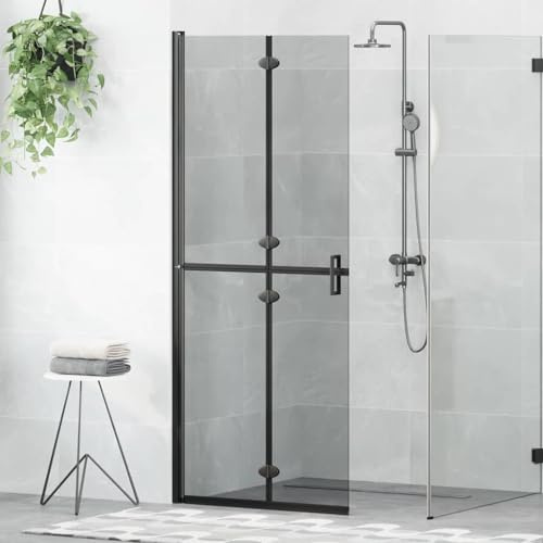 Parete doccia Walk-in Nero e trasparente scuro 80 x 190 cm,Articoli di ferramenta,Prodotti idraulici,Ferramenta per la riparazione di impianti idraulici,Componenti doccia,Pareti doccia-42017964
