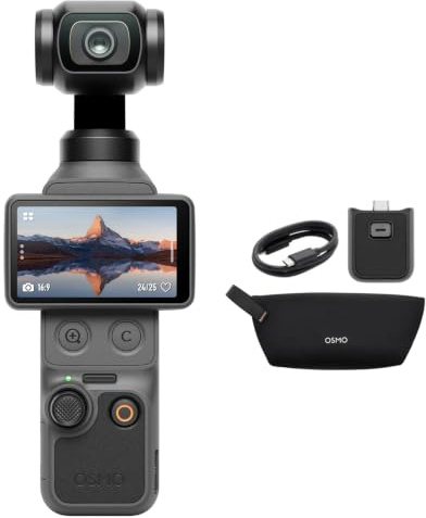 DJI Osmo Pocket 4 Essential Combo, Pocket Gimbal Vlog Camera, 1″ CMOS & 4K/240fps, 3‑Axis Stabilization, 14‑Stop Dynamic Range,107GB Built‑In Storage (Osmo Pocket 4 Essential Combo)