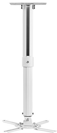 suptek White Projector Ceiling Mount Bracket Fits Flat or Sloped Ceiling Height Adjustable with Extendable Length for LCD/DLP Projectors (PR05)
