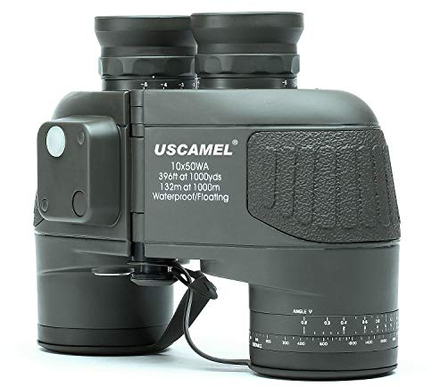 USCAMEL 10X50 Marine Fernglas für Erwachsene mit Entfernungsmesser Kompass, Marine Fernglas für Erwachsene Bootfahren Segeln
