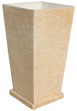 AnaParra Jardinera Cuadrada Alta Moderna en hormigón aligerado para Exterior Celebes 37X37X70cm. Natural Ocre