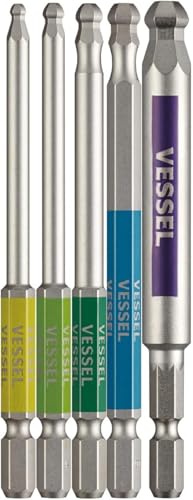 Vessel GS5P-35 Single Head Ball Point Rigid Bit Set of 5, Opposite Side 3/4/5/6/8x100