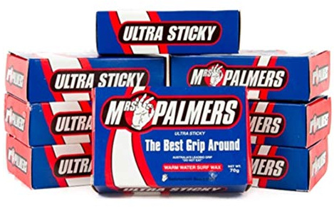 12 Bars Mrs Palmers Surf Wax Warm 64F-74F Degrees 12 Bars in Boxes of Surfboard Wax