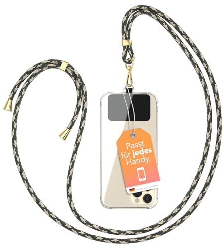 EAZY CASE - Handykette Universal [KOMPATIBEL MIT JEDEM Handy] - Handyband & Schnur zum Umhängen - Handyhülle mit Kette - Handy Umhängeband - Phone Strap Schnur - Lanyard Handy Kordel - Phone Chain