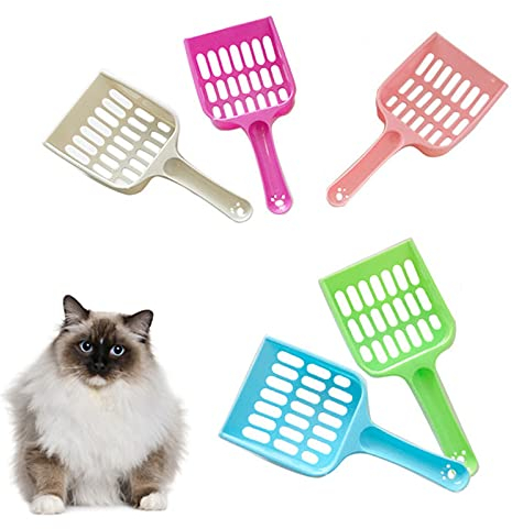 WDZYRM Katzenstreu Schaufel Haltbare Streuschaufel Katzenstreuschaufel Mit Halter Plastiksieb Katzenstreuschaufel Katzenklo Schaufel Mit Halter Griff Schnellem Sieb Katzen Schaufel, 10 Stück
