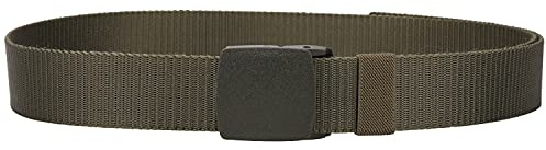 WedDecor Nylon Webbing Military-Style Canvas Belt with Flip Plastic Buckle - Combat Webbing for Tactical and Outdoor Use, Green